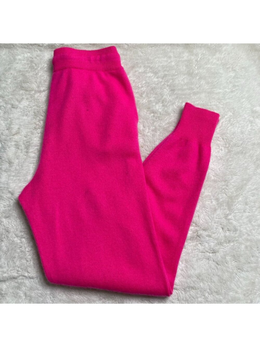 Something Navy Cashmere Joggers Medium M Fuchsia Pink Knit Lounge Pants Drawstri - Picture 2 of 7